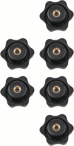 M6 Clamping Nuts for Machinery Plastic Star Knob Grip Screw Threaded Fastener Manual Adjustment Handle Industrial Equipment Black in Kuwait