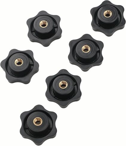 M6 Clamping Nuts for Machinery Plastic Star Knob Grip Screw Threaded Fastener Manual Adjustment Handle Industrial Equipment Black in Kuwait