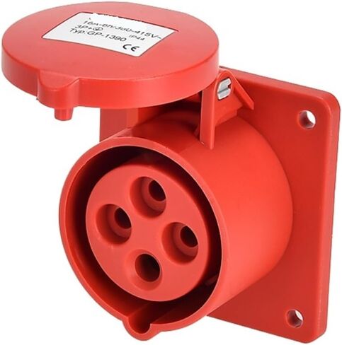 Industrial Plug and Socket Connector Three-Phase 3-core 4P5 Hole 16A/32A Waterproof Non-Explosion-Proof IP44(4p32a Ip44 Dark Straight Seat Gp) in Kuwait