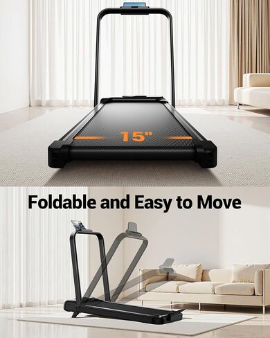 12% Incline Walking Pad Treadmill, Under Desk Treadmills for Home | Foldable Treadmill, Compact, Portable, 2.5HP Brushless, Home Office, Reomte Control, 300Lbs Capacity, LED Display in Kuwait