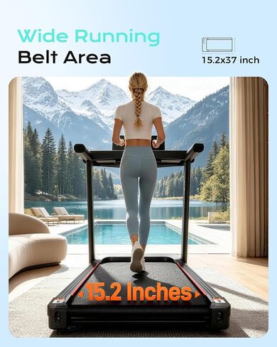 TREAFLOW Walking Pad with Incline, Foldable Treadmill with Handrail for Home Office, Portable Walking Machine, Low Noise, LED Display, 6.2 MPH in Kuwait