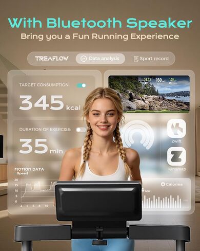 TREAFLOW Walking Pad with Incline, Foldable Treadmill with Handrail for Home Office, Portable Walking Machine, Low Noise, LED Display, 6.2 MPH in Kuwait