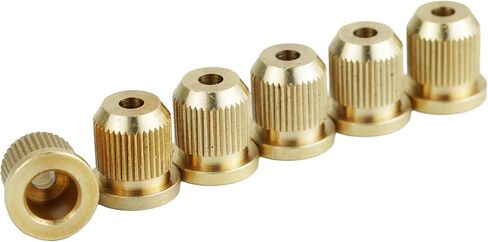 Guyker Brass Guitar String Ferrules, 6-String Through Body Guitar String Mount Bushings Set Replacement Parts (FB-01, Original Brass) in Kuwait