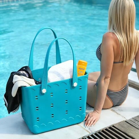 Armerssi Rubber Tote Bag For Women Large Rubber Beach Bag Waterproof Washable Handbag Durable Tote Bag Beach Swimming Travel in Saudi Arabia