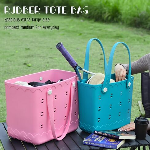 Armerssi Rubber Tote Bag For Women Large Rubber Beach Bag Waterproof Washable Handbag Durable Tote Bag Beach Swimming Travel in Saudi Arabia