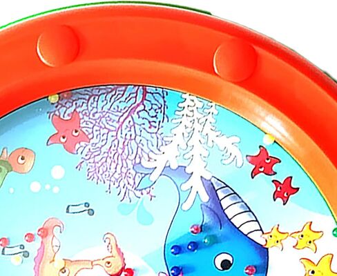 Wave Bead Ocean Drum, Plastic Sea Sound Drum Educational Gentle Ocean Sound Percussion for Children Adults (10in Orange in Saudi Arabia
