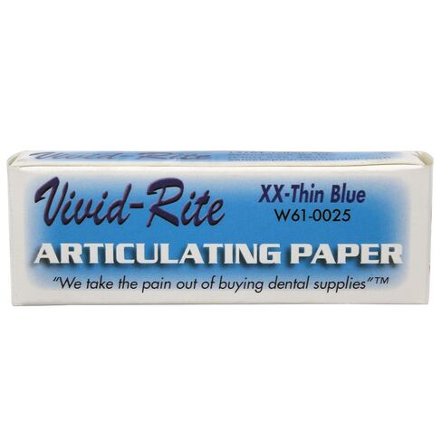 ورق مفصل من Vivid Rite رفيع جدًا/أزرق، عبوة من 144 قطعة - للاستخدام في طب الأسنان in Kuwait