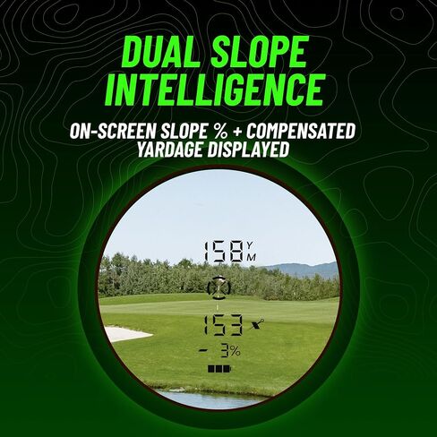 GolfLogix Recon Laser Golf Rangefinder with Slope Compensation, 1300 Yard Range, 6X Magnification, ReconLock Target Vibration & Magnetic Cart Mount​ in Kuwait