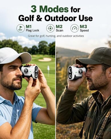 Golf Rangefinder with Slope, 1200 Yards Laser Range Finder for Golf, Flag Lock Vibration, Rechargeable Type-C, 7X Magnification, Tournament Legal, Father's Day Golf Gift for Dad in Kuwait