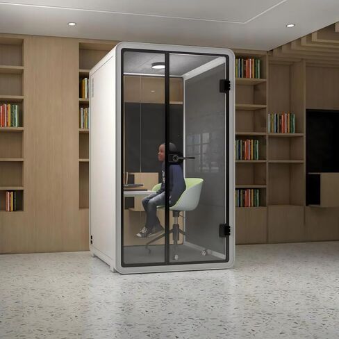 Soundproof Office Pod Booth, Quiet Meeting Pod with Acoustic Panels Mobile Focus Room Quiet Recording Booth & Home Pod 1-2 Person Privacy Silent Booth for Private Phone Calling in Kuwait