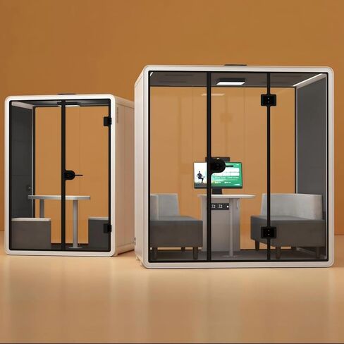 Soundproof Office Pod Booth, Quiet Meeting Pod with Acoustic Panels Mobile Focus Room Quiet Recording Booth & Home Pod 1-2 Person Privacy Silent Booth for Private Phone Calling in Kuwait