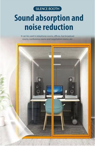 Soundproof Office Pod Booth, Quiet Meeting Pod with Acoustic Panels Mobile Focus Room Quiet Recording Booth & Home Pod 1-2 Person Privacy Silent Booth for Private Phone Calling in Kuwait