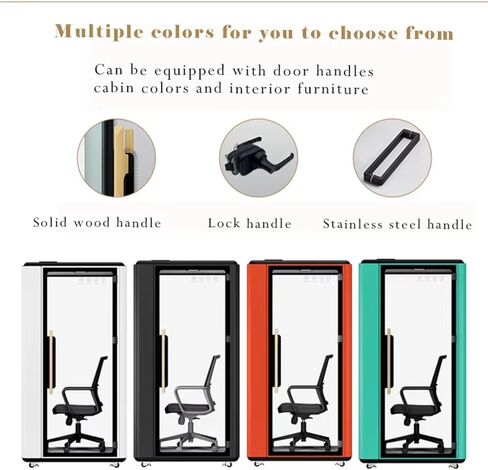 Soundproof Office Pod Booth, Quiet Meeting Pod with Acoustic Panels Mobile Focus Room Quiet Recording Booth & Home Pod 1-2 Person Privacy Silent Booth for Private Phone Calling in Kuwait