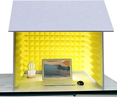 Portable Soundproof Booth, Desktop Soundproof Cover, Self Made Sound Booth Box, Isolation Shield, Vocal Absorbing Shield to Filter Vocal for Microphone, Grey, 80x80x80CM in Kuwait