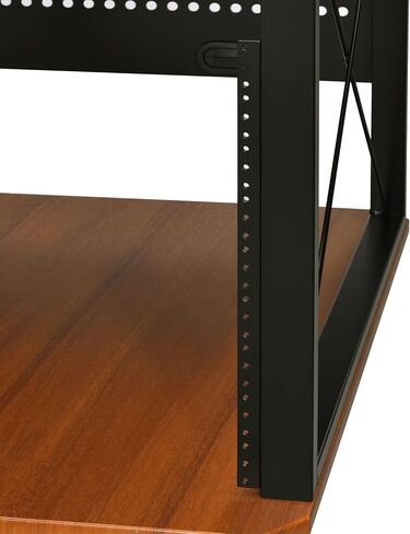 roomfitters Megara Cherry and Black Music Desk, High-Capacity 76-Key Audio Production Workstation, Multi-Tier Engineering Studio Console in Kuwait