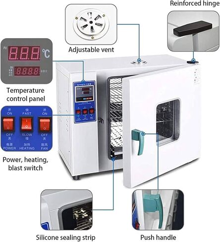15.6L Electric Blast Drying Oven,Laboratory Constant Temperature Blast Drying Oven,220V/RT+50-280℃,Digital Forced Air Convection in Saudi Arabia