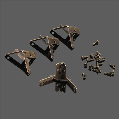 Iron Angle Support Spring Hinge Lid 90 Degree Hinge Lid Hardware 22 * 28mm 12Pcs(Antique Bronze) in Kuwait