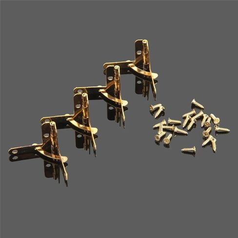 Iron Angle Support Spring Hinge Lid 90 Degree Hinge Lid Hardware 22 * 28mm 12Pcs(Antique Bronze) in Kuwait