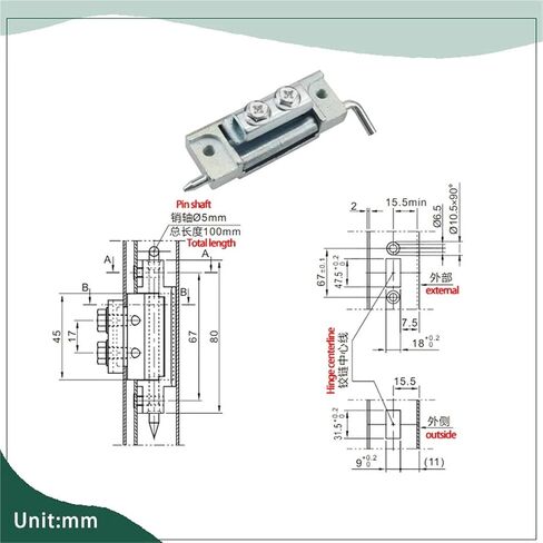 Distribution Box Doors and Household Building Materials Zinc Alloy Concealed Hinges 1Pcs in Kuwait
