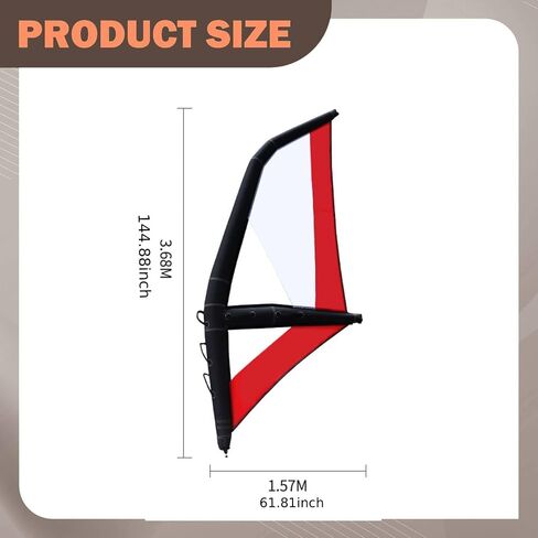Inflatable Sail Inflatable Windsurfing Wing Professional Handheld Surfing Surfboard Sail Versatile PVC Oxford Structure Transparent Window in Kuwait