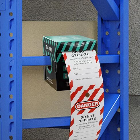 200 Lockout Tagout Tags Roll with 200 Ties,Danger Do Not Operate Tag | Scaffold Lables,Out of Service ,Waterproof Resists Tears,Waterproof,Equipment Repair,Writable,Industrial Grade,OSHA Compliant in Kuwait