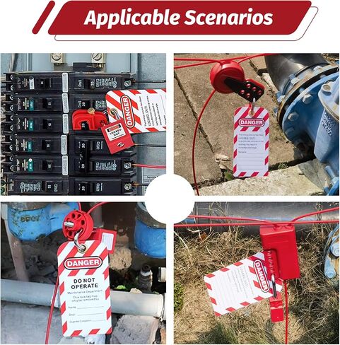 200 Lockout Tagout Tags Roll with 200 Ties,Danger Do Not Operate Tag | Scaffold Lables,Out of Service ,Waterproof Resists Tears,Waterproof,Equipment Repair,Writable,Industrial Grade,OSHA Compliant in Kuwait