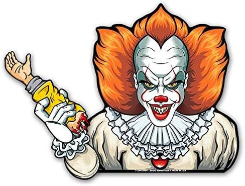 علامات ممسحة Crazy Killer Clown مع ملصق يتم تثبيته على ممسحة السيارة الخلفية. مثالية للاستخدام في الهالوين أو على مدار العام. صنع في الولايات المتحدة الأمريكية. in Kuwait