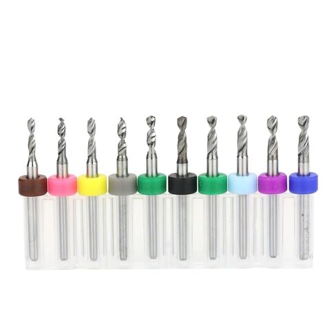 10Pcs 2.1-3.0mm Mini PCB Drill Bit Set Carbide Bits for CNC Metal Drilling Tools Tungsten Steel Drills(PCB 2.6mm 10pcs) in Kuwait