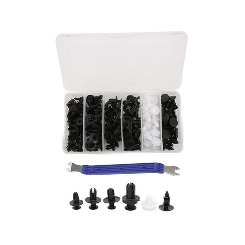 100pcs Car Push Type Retainers, 12 Sizes Universal Fastener Assortment Kit with Screwdriver, for Door Trim Radiator Guard Mudguard Bumper Splash Guard Retainer Replacement in Kuwait