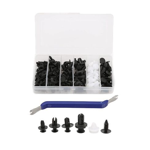100pcs Car Push Type Retainers, 12 Sizes Universal Fastener Assortment Kit with Screwdriver, for Door Trim Radiator Guard Mudguard Bumper Splash Guard Retainer Replacement in Kuwait