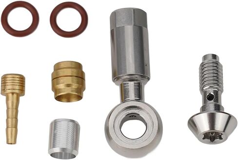 Bicycle Hydraulic Disc Brake Hose Fitting Insert Banjo Adapter Silver Metal Barb Bolt for Magura MT Series Cycling Brake Line Connector Repair Kit(B) in Kuwait