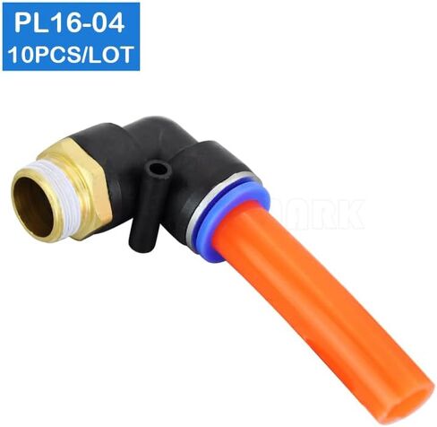 10 قطعة PL16-04 تركيبات الكوع الهوائية، 1/2 "BSPT ذكر الموضوع إلى 16 مللي متر OD خرطوم موصلات، الصناعية على شكل حرف L دفع في وصلات الأنبوب in Kuwait