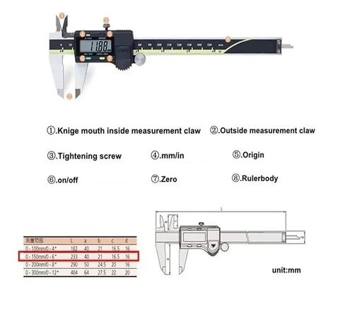 Caliper 150/200/300mm 500-197-30 LCD Digital Vernier Calipers 8in Measuring Stainless Steel(300mm 500-193-30) in Saudi Arabia