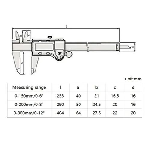 Caliper 150/200/300mm LCD Digital Vernier Caliper 8-inch Measurement Stainless Steel in Saudi Arabia