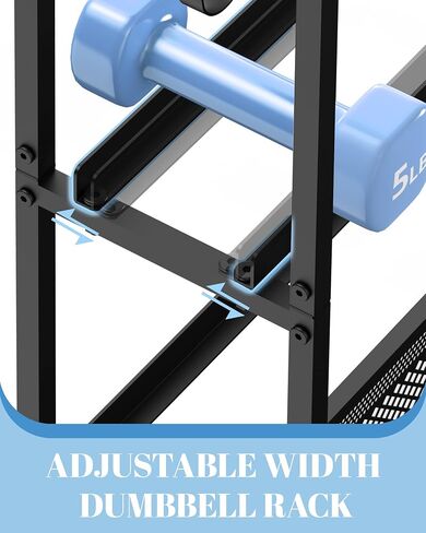 Dumbbell Rack Weight Storage Stand, Adjustable Weight Rack with Wheels, Metal Workout Equipment Storage Organizer, Home Gym Storage Organizer for Dumbbells, Kettlebells, Yoga Mat, Foam Roller in Kuwait