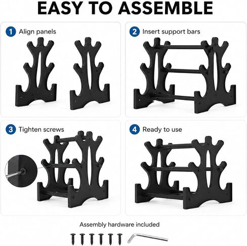 3 Tier Dumbbell Rack Stand - Compact Weight Storage Organizer for Home Gym Exercise, Small Duty 3-Tier Weight Storage Solution (Dumbbells Not Included) - 23x22.5x8.5cm in Kuwait