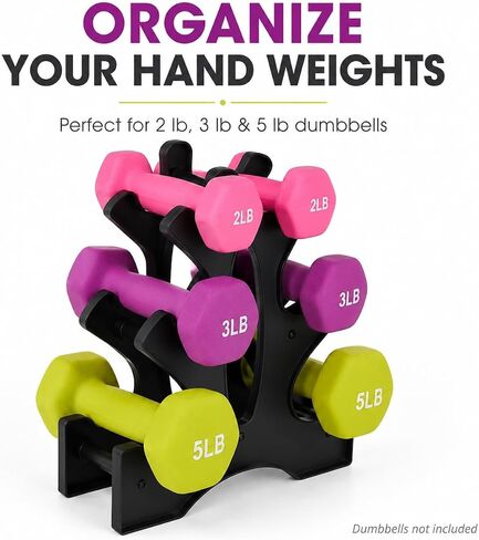 3 Tier Dumbbell Rack Stand - Compact Weight Storage Organizer for Home Gym Exercise, Small Duty 3-Tier Weight Storage Solution (Dumbbells Not Included) - 23x22.5x8.5cm in Kuwait