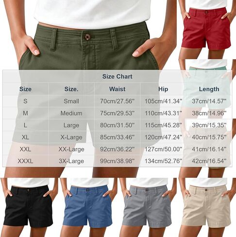 Women's High Waisted Shorts with Pockets Button Chino Shorts Summer Wide Leg Stretch Short Pants Vacation Outfits in Kuwait