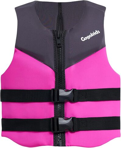 Gogokids Youth Swim Vest for Kids Teens Boys Girls 50-90 lbs & 75-125 lbs, Soft 3D Fabric Swim Jacket, Lightweight Pool Float Vest with Adjustable Straps for Swimming Boating Kayak Beach Water Sports in Kuwait