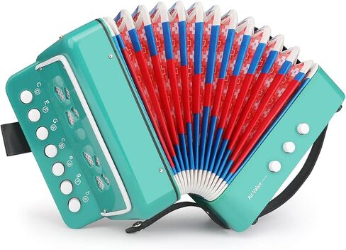 YAYUZEST Beginner Accordion, 10 Keys Button Control Beginners Accordions Musical Instruments for Student Beginners Accordian Lightweight 7 Key 3 Bass Mini Acordeón Acordeones (Pink) in Kuwait