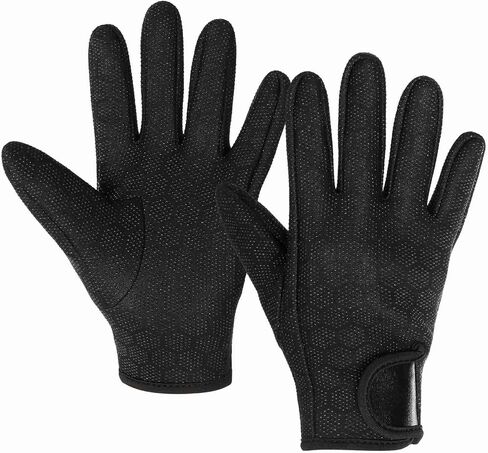 RiToEasysports 1.5mm Neoprene Diving Gloves Non Slip Snorkeling Gloves with Full Palm Grip Adjustable Fastener Warm Scratch Protection for Women Men Surfing Kayaking Swimming in Kuwait
