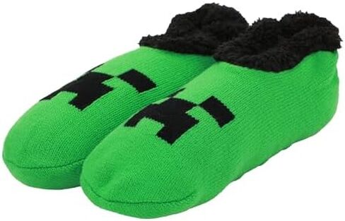 Bioworld Minecraft Creeper Face Women's Green Slipper Socks in Kuwait