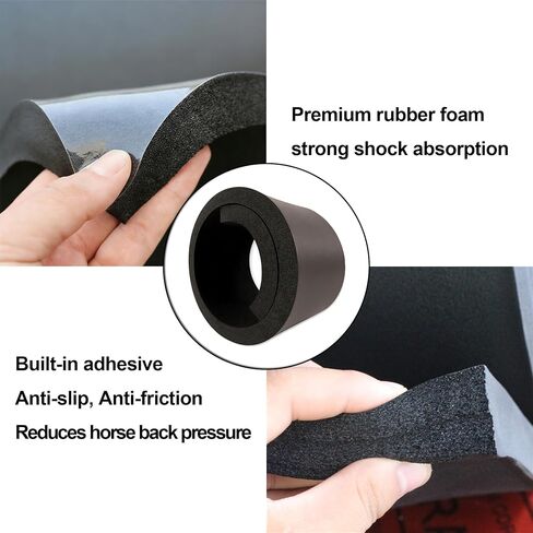 WAKALALA DIY Cut-to-Fit Saddle Pad Shims, 25.6X5.9X0.78 Inch | Self-Adhesive Foam Insert, High-Density Shock-Absorbing Liner, Custom Horse Pressure Relief, Saddle Fit Correction in Kuwait