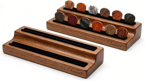 2-Pack Guitar Pick Holder with Phone Stand Function – Walnut Finish– Versatile Pick Organizer, Photo Display Stand, and Phone Stand – Essential Desktop Accessory for Musicians（Large） in Kuwait
