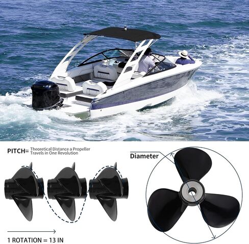 مروحة Saildrive 16 x 13 LH 17 سن متوافقة مع فولفو Penta Yanmar 110S، 120S، MS25S، 130S 150S الجزء رقم 21381265،3 شفرات، اليد اليسرى in Kuwait