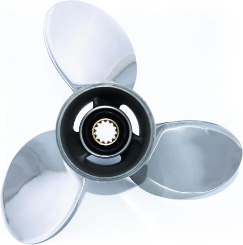 CAPTAIN 10 1/4x14 Pitch Stainless Steel Outboard Propeller fit Yamaha T25 F30 40 48 50 F40 F50 55 60 F60 HP Engines, 13 Spline Tooth Boat Prop, RH Propellers in Kuwait