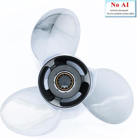 CAPTAIN 10 1/4x14 Pitch Stainless Steel Outboard Propeller fit Yamaha T25 F30 40 48 50 F40 F50 55 60 F60 HP Engines, 13 Spline Tooth Boat Prop, RH Propellers in Kuwait