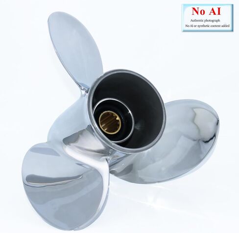 CAPTAIN 10 1/4x14 Pitch Stainless Steel Outboard Propeller fit Yamaha T25 F30 40 48 50 F40 F50 55 60 F60 HP Engines, 13 Spline Tooth Boat Prop, RH Propellers in Kuwait