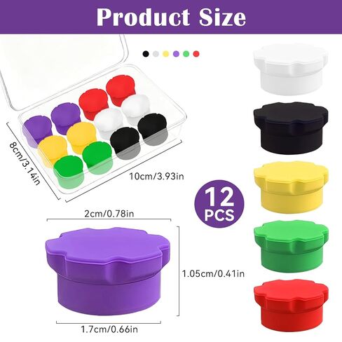 12 Pack Silicone Vial Caps Covers – Reusable Leak-Proof 3ml Vial Caps, Clean-Protective Washable Protective Vial Storage Caps in 6 Colors for Lab or Home Organization in Kuwait