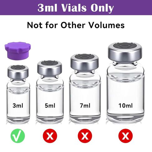 12 Pack Silicone Vial Caps Covers – Reusable Leak-Proof 3ml Vial Caps, Clean-Protective Washable Protective Vial Storage Caps in 6 Colors for Lab or Home Organization in Kuwait